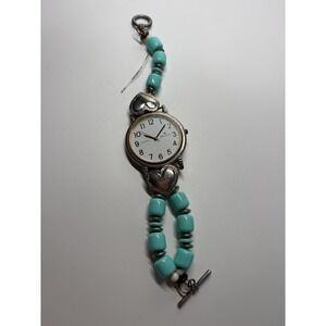 Jemis Quartz Watch Bracelet Turquoise Beads — For Repair / Craft Project